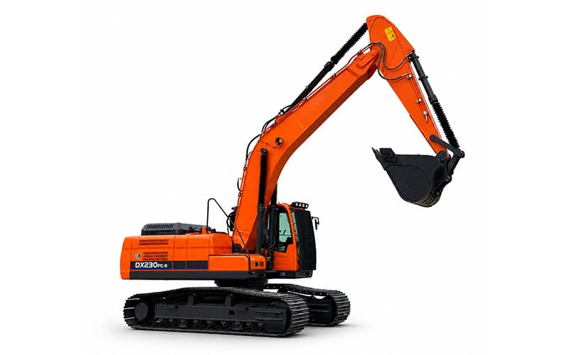 Гусеничный экскаватор DX230PC-9 грузоподъемностью 21,6 тонны: характеристики повышенной прочности для высокопроизводительной работы